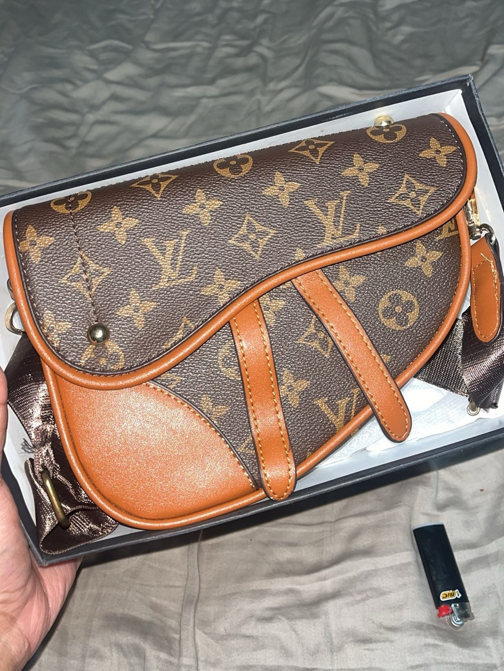 Louis Vuitton Monogram Saddle Crossbody with Tan Trim